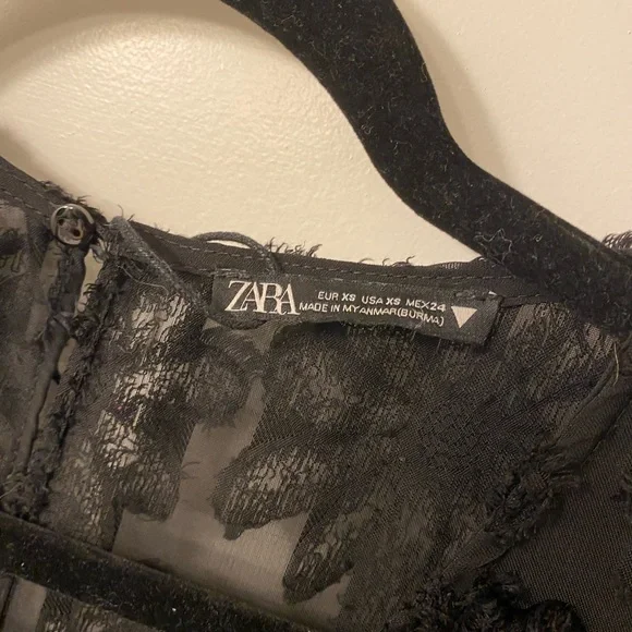 Zara Black Lace Shift dress babydoll - Picture 4 of 4